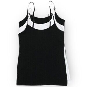 NWT Felina Cotton Modal Stretch Camisole 3-Pack – Size XL – Black/White/Black